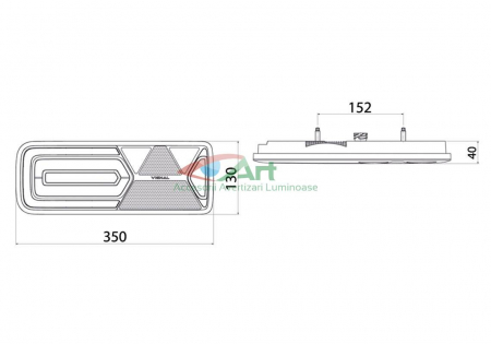 Lampa stop semnalizare dinamica Stanga Vignal 161200 (35x15) [11]