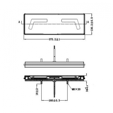 Lampa stop spate 102LED cu cablu 12/24V KMR1 375,2x130,2mm - Stanga [8]