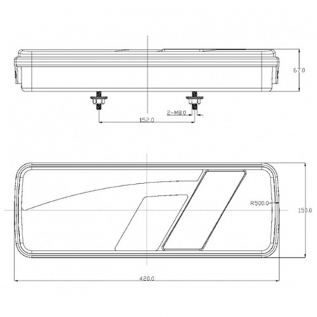 Lampa stop spate 75LED 10/30V 420x150mm - Dreapta [1]