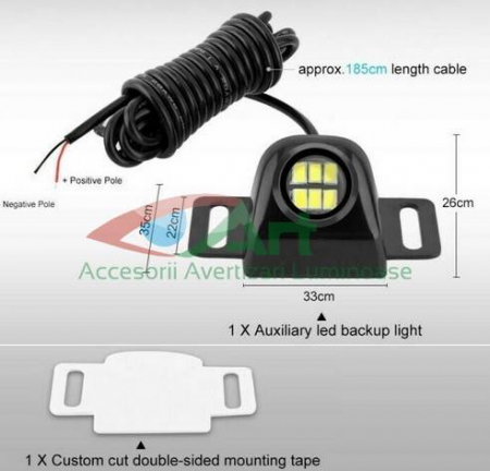 Lumină de marșarier cu diodă LED, 12V - 24V 1200lm [1]