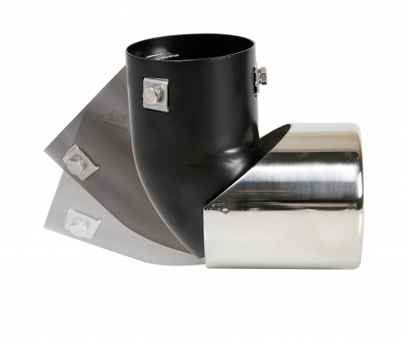 Ornament toba esapament curbat TS-45, din otel inoxidabil lustruit, racordare Ø50-63mm [1]