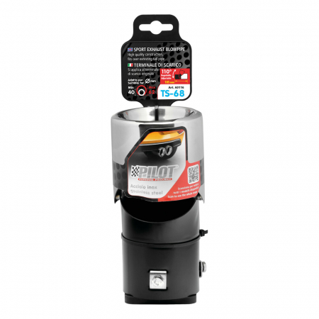 Ornament toba esapament curbat TS-68, din otel inoxidabil lustruit, sunet sport, racordare Ø30-45mm [7]
