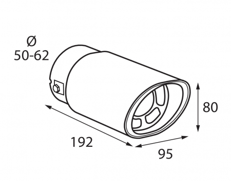 Ornament toba esapament TS-03, din otel inoxidabil lustruit, sunet sport, racordare Ø50-62mm [9]