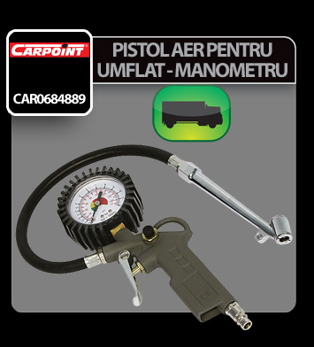 Pistol aer pentru umflat cu manometru pentru camioane Carpoint [2]