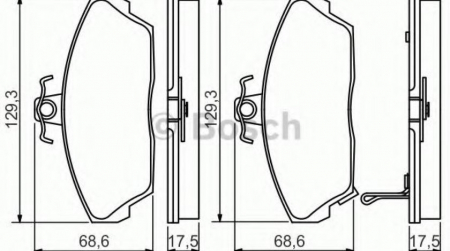 Placute frana fata BOSCH 0 986 495 233 - Honda Civic, Rover 45 [2]