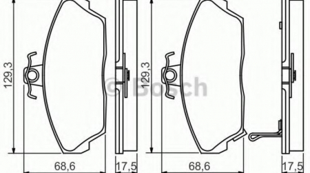 Placute frana fata BOSCH 0 986 495 233 - Honda Civic, Rover 45 [1]