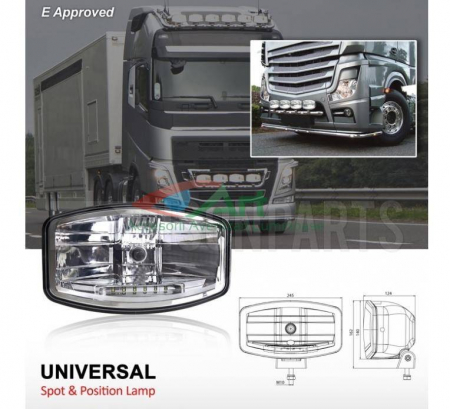 Proiector faza lunga cu DRL LED JUMBO 12v-24v M710621 [1]