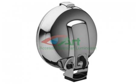 Proiector rotund TIR halogen cromat sticla albastra si grilaj [1]