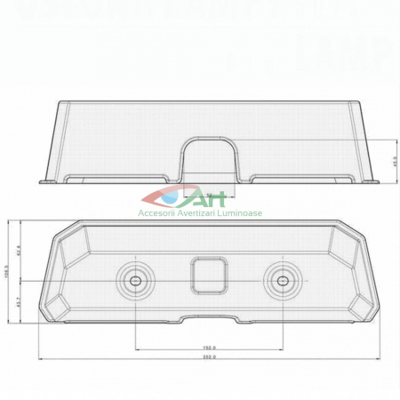 Protectie spate lampa mare 352x106mm,BIG OSLONA Fristom [1]