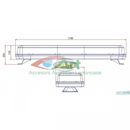 Rampa luminoasa - rampa girofar cu bec halogen- 12V [2]