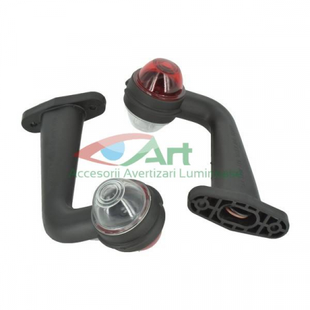 Electrice Auto - Set 2 Lampi gabarit cu LED Rosu-Alb 24V E4-Mark Brat 90grade