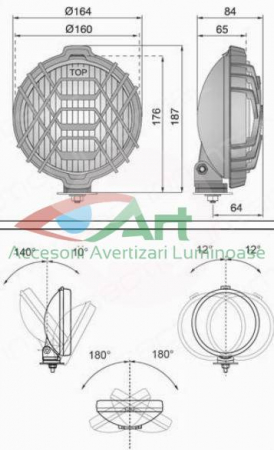 Set 2 proiectoare cu grilaj FI160mm HO1.4416WESEM [1]