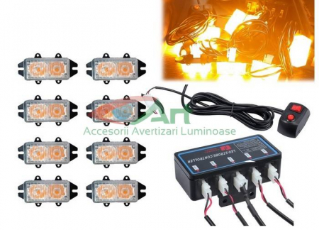 Proiectoare si leduri - Set 8 stroboscoape 2 LED/unitate MAR512