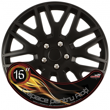 Set capace roti auto Cridem Dakar NC 4buc - Negru/Crom - 16'' [4]
