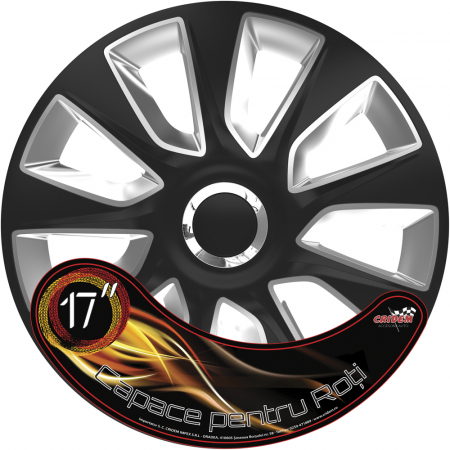 Set capace roti auto Cridem Stratos RC 4buc - Negru/Argintiu - 17'' [7]