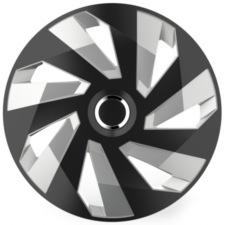 Capace Roti - Set capace roti auto Cridem Vector RC 4buc - Negru/Argintiu - 15''