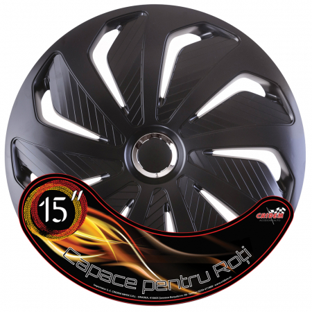 Set capace roti auto Cridem Wind RC 4buc - Negru/Crom - 15'' [7]