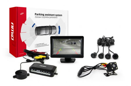 Set senzor de parcare TFT 4.3 "cu camera LED HD-315 4 senzori negri" GOLD " [5]