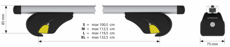 Set suporti portbagaj complet Helio Rail (Yuro) din aluminiu, montaj pe bare longitudinale 2buc - L - 127cm [12]