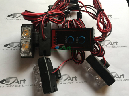 Leduri Profesionale - STROBOSCOAPE LED LUMINA Galbena 4 mini proiectoare