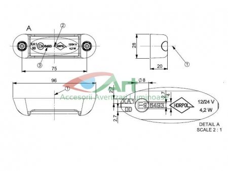 Stroboscop profesional 3LED-uri HorPol Polonia 12v-24v LDO2675 [11]