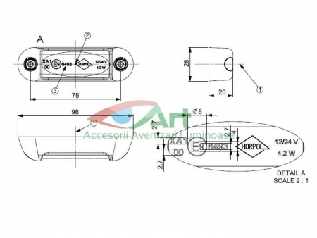 Stroboscop profesional 3LED-uri HorPol Polonia 12v-24v LDO2675 [14]