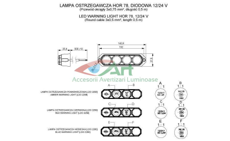 Stroboscop profesional 4LED-uri HorPol Polonia 12v-24v LDO2258 [2]