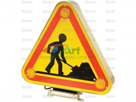 Triunghi LED cu avertizare lucrari trafic [8]