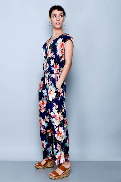 Salopeta albastra cu model floral - 16.LJ-5041 [3]