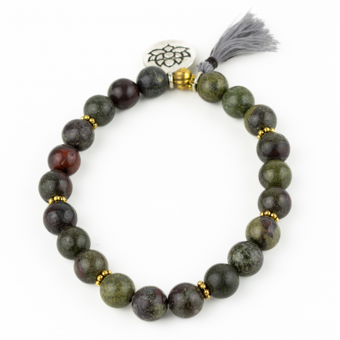 Bratara Fixa Blood Stone -  Floare de Lotus [2]