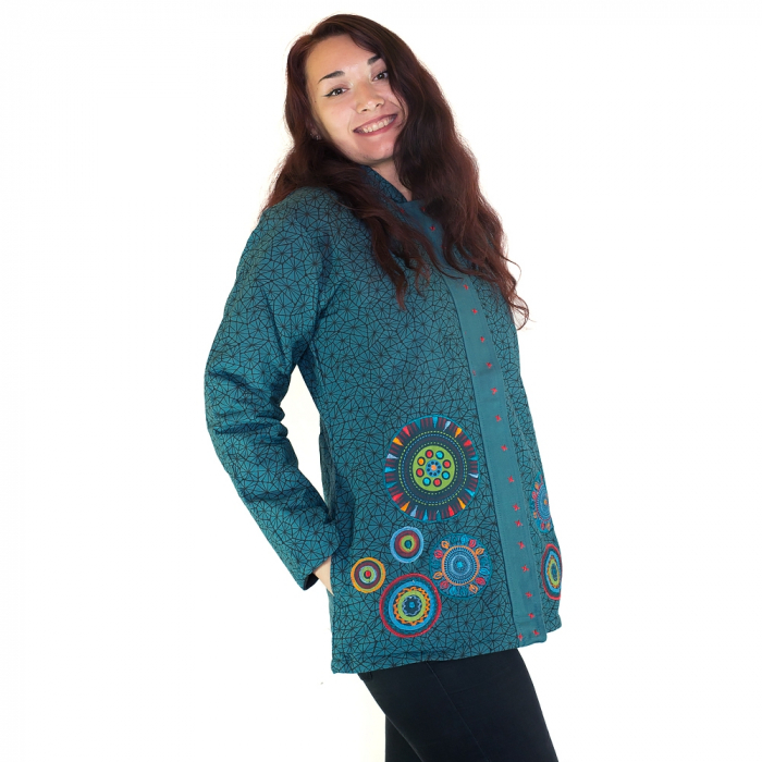 Jacheta casual femei – albastru&print all over BG 11 [3]