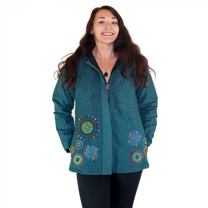 Jacheta casual femei – albastru&print all over BG 11 [5]