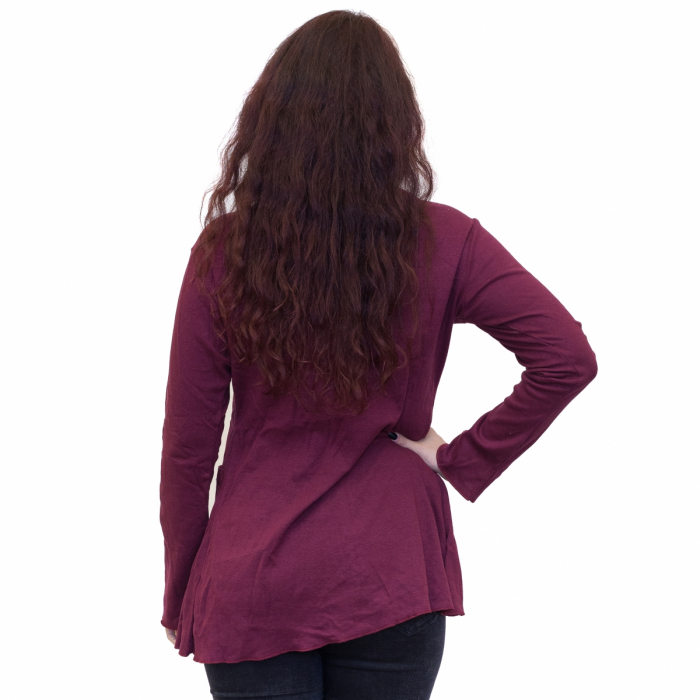 Bluza Burgundy croiala asimetrica [3]