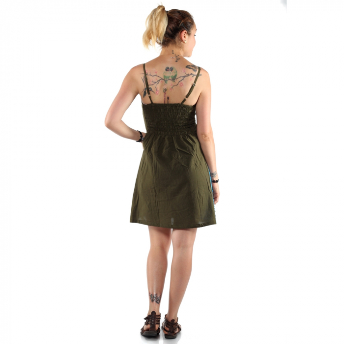 Rochie din bumbac verde - VIS [2]