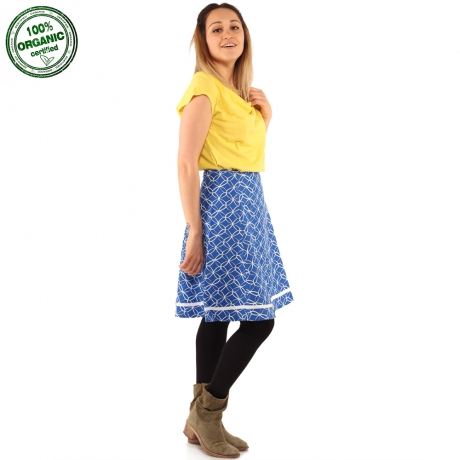 Fustă din cânepă și bumbac organic - Cornflower [3]