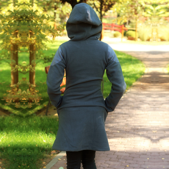 Hanorac fleece, lung - GRI [4]