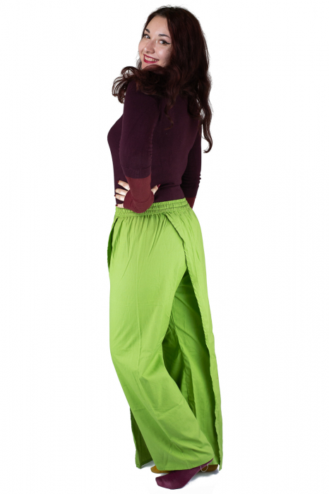 Pantaloni tip fusta din bumbac - Verde [9]