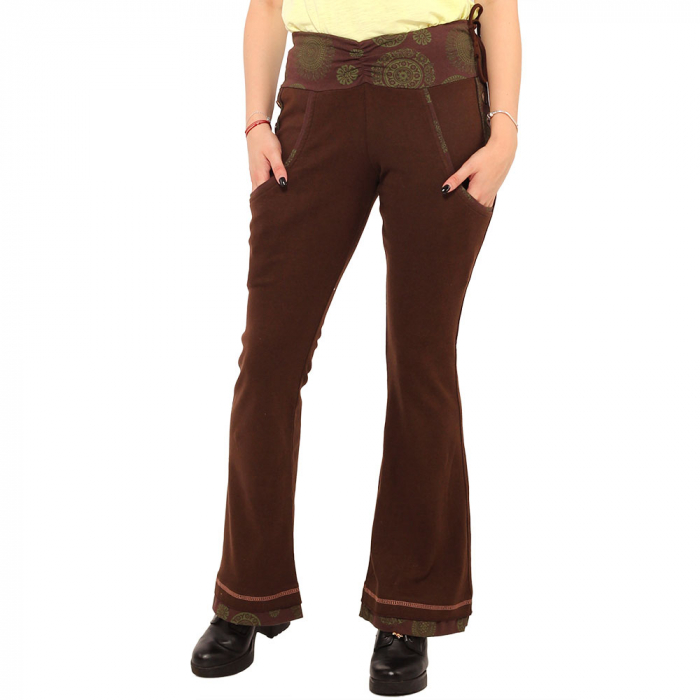 Pantaloni maro - Mandala verde [2]