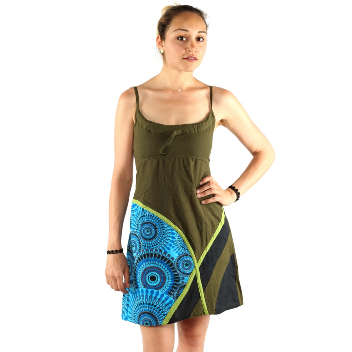 Rochie din bumbac verde - VIS [3]