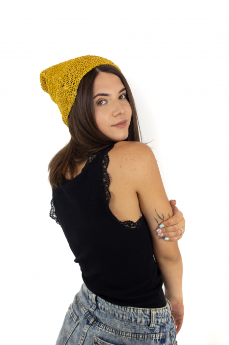 Beanie din canepa lejera - Portocaliu [2]