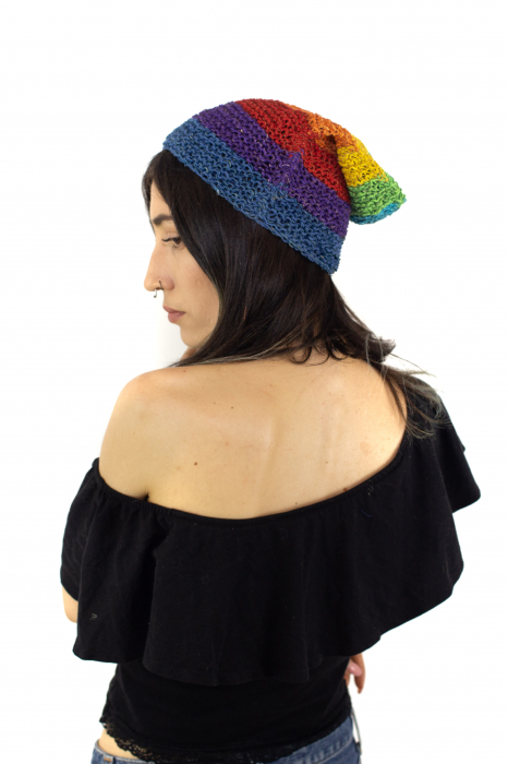 Beanie din canepa - rainbow 1 [2]