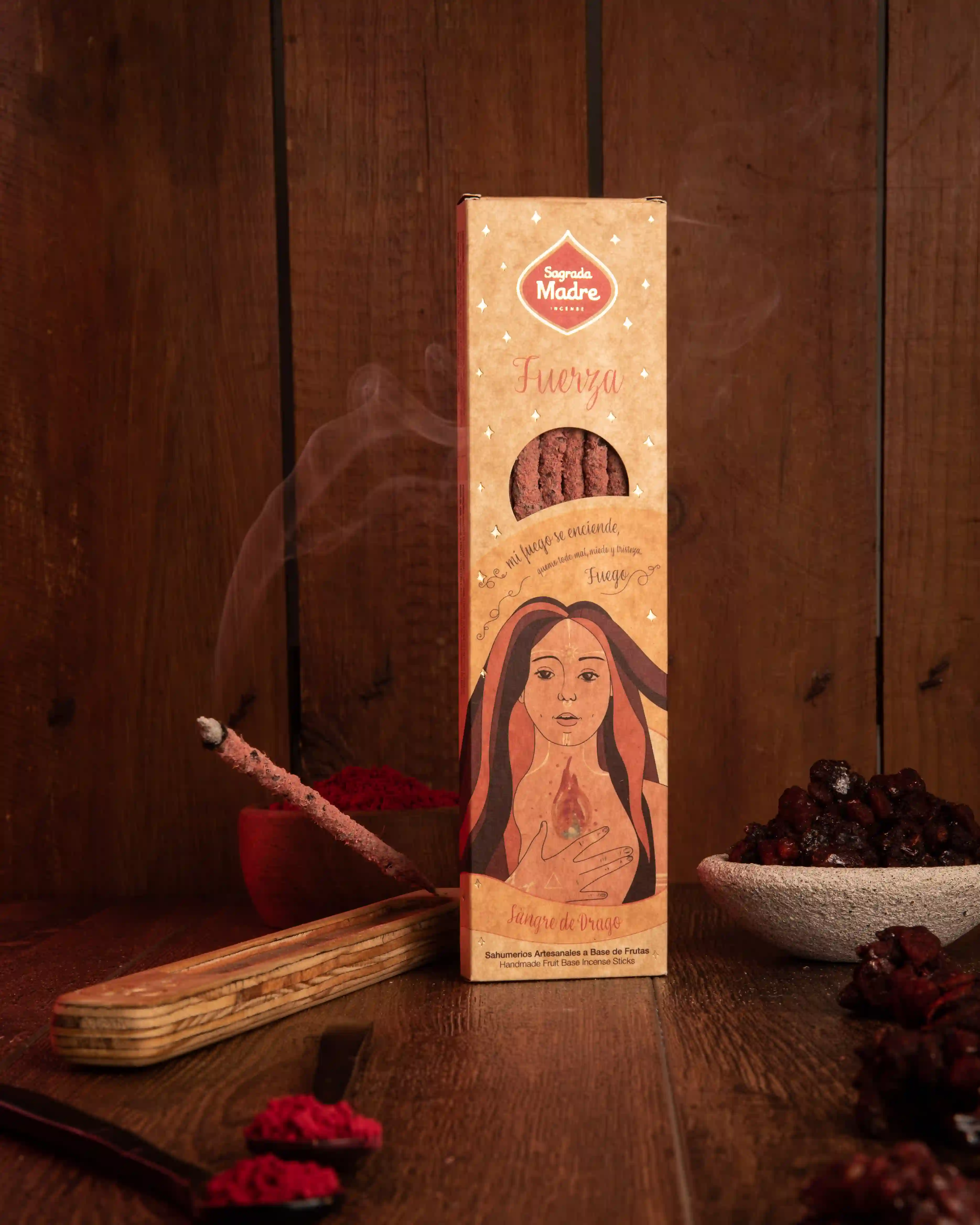 Bețișoare Parfumate Luxury Sagrada Madre Colecția 5 Elementos – Fuego (Dragon’s Blood) – Fuerza (Force) [1]