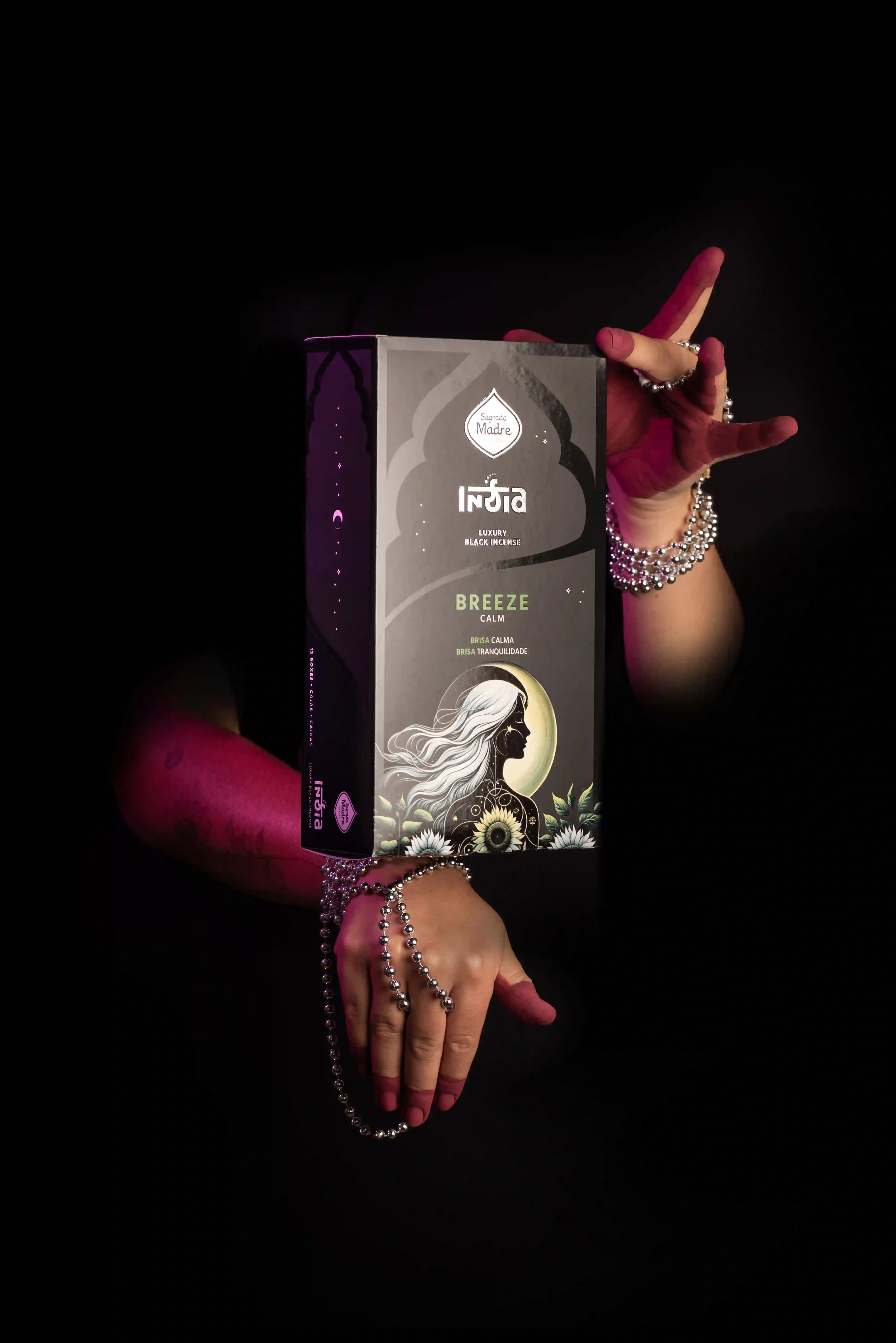 Bețișoare Parfumate Luxury Sagrada Madre Colecția India Black  - Brisa (Armonie și Lumină) [3]