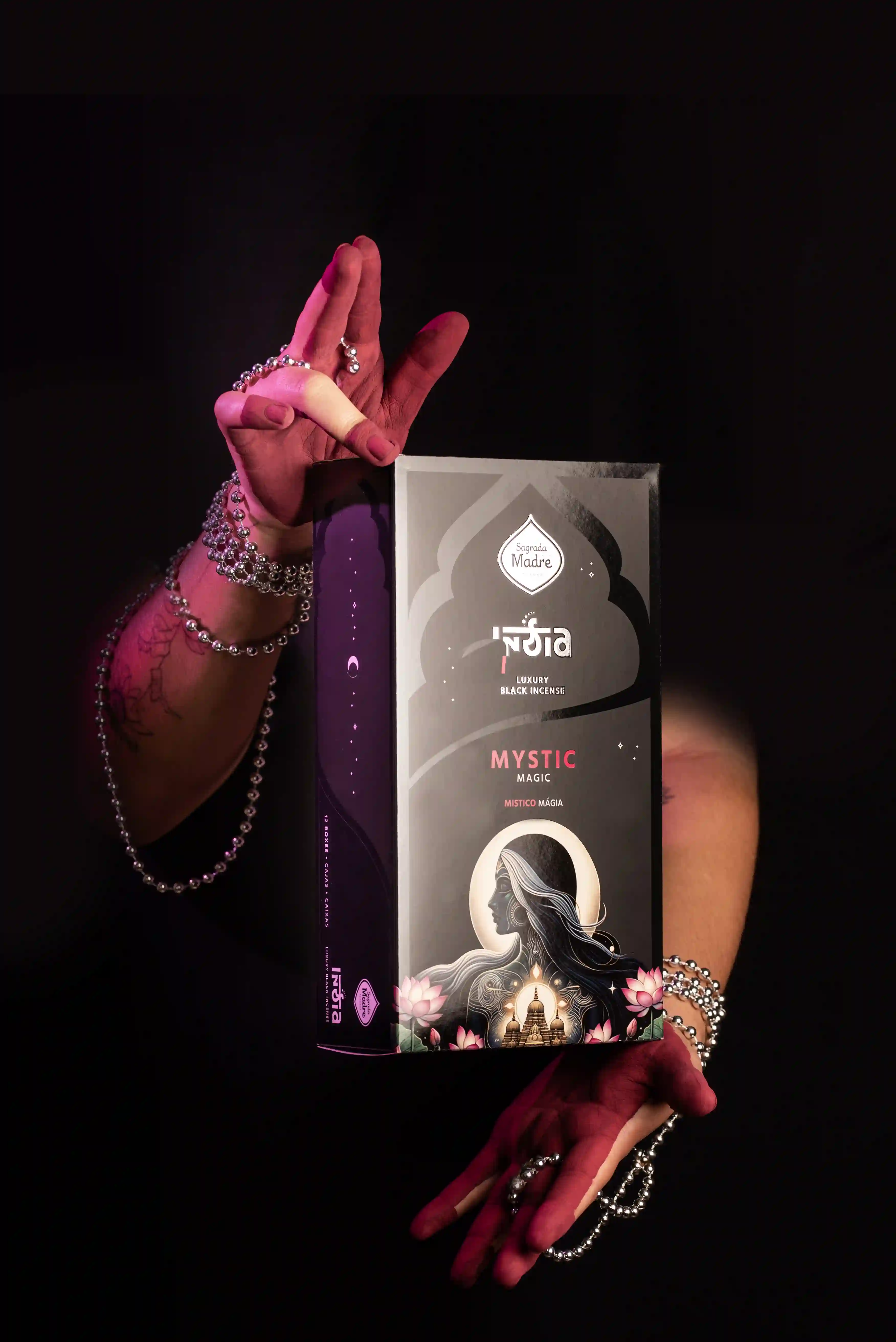 Bețișoare Parfumate Luxury Sagrada Madre Colecția India Black  - Mystic (Magie și Unitate) [3]