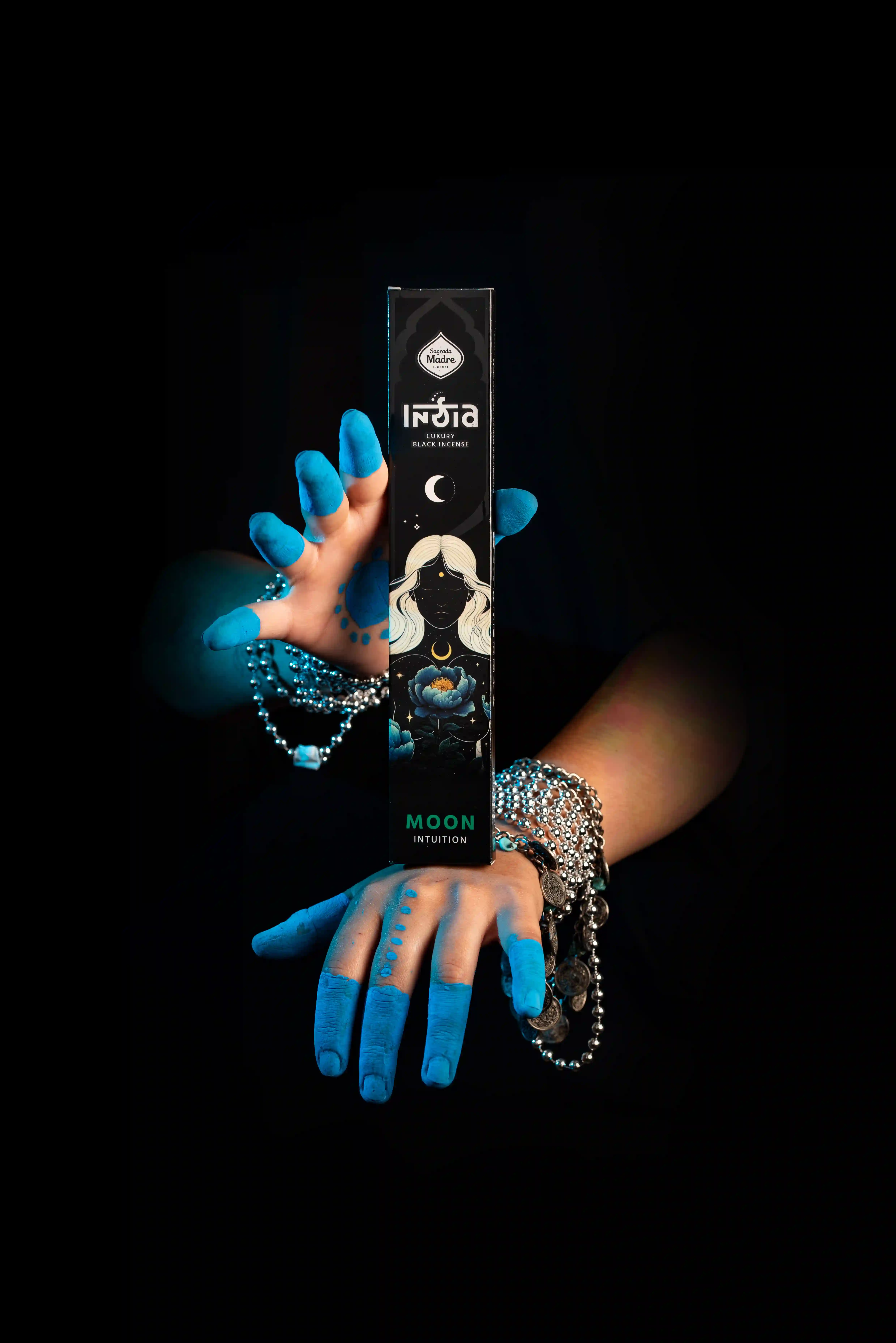 Bețișoare Parfumate Luxury Sagrada Madre Colecția India Black - Luna (Intuiție & Unitate) [2]