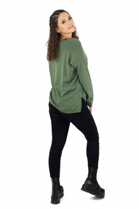Bluza asimetrica decolteu in V - Khaki 22N77S [6]