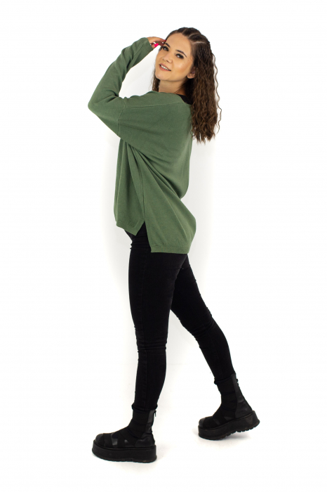 Bluza asimetrica decolteu in V - Khaki 22N77S [8]
