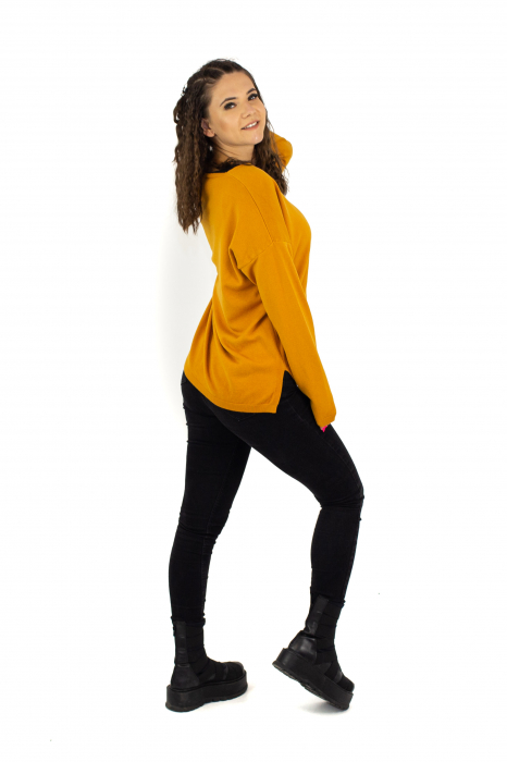 Bluza asimetrica decolteu in V - Khaki 22N77S [4]