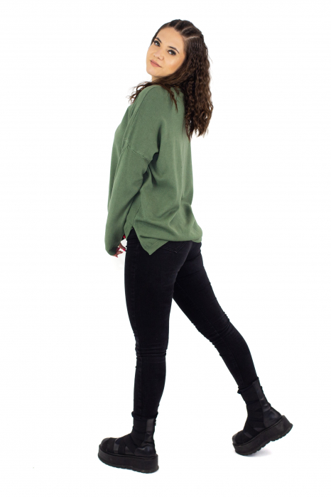 Bluza asimetrica decolteu in V - Khaki 22N77S [5]