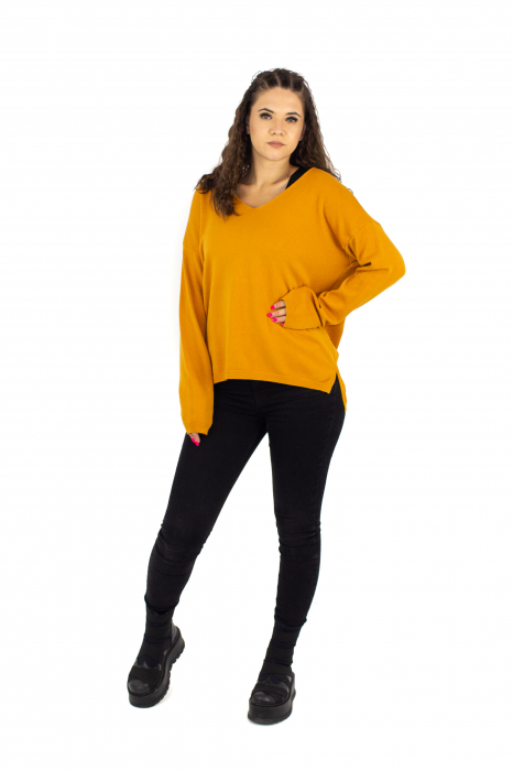 Bluza asimetrica decolteu in V - Khaki 22N77S [2]